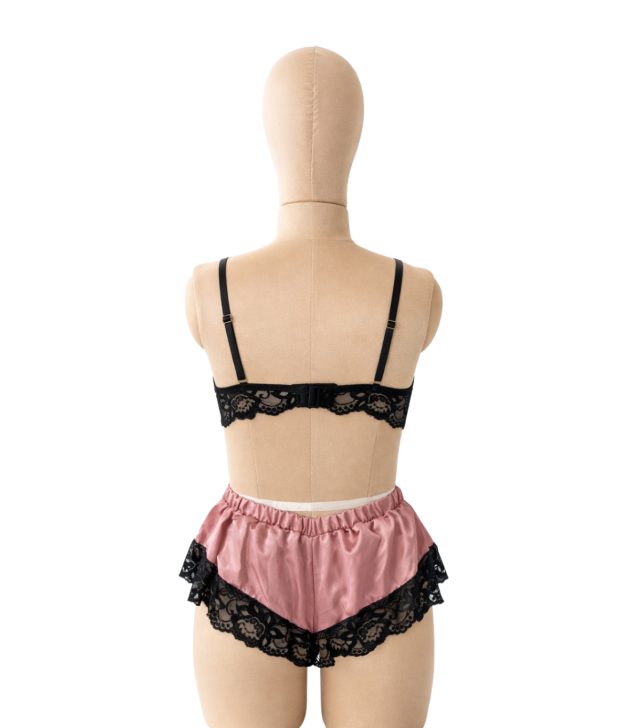 black-lace-blush-satin-bralette-shorts-set-back-mannequin