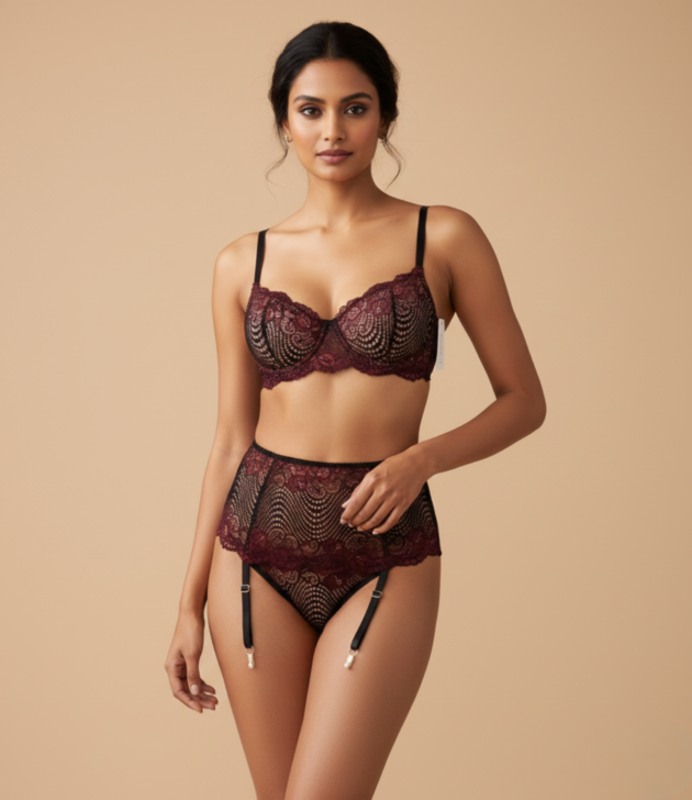 burgundy-black-lace-3-piece-garter-set-front