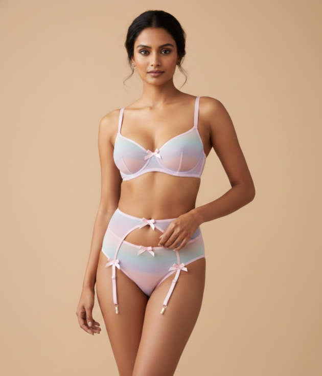 Pastel Whisper Ombre Lingerie Set